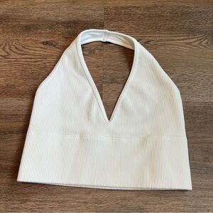 Gilly Hicks White Ribbed Halter Top
